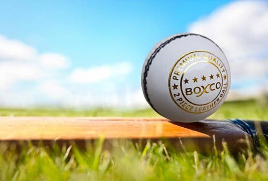 BOXCO White Leather Cricket Ball | Premium 2 Piece Hand and Machine Stitched Ball for T20, One Day & Club Games