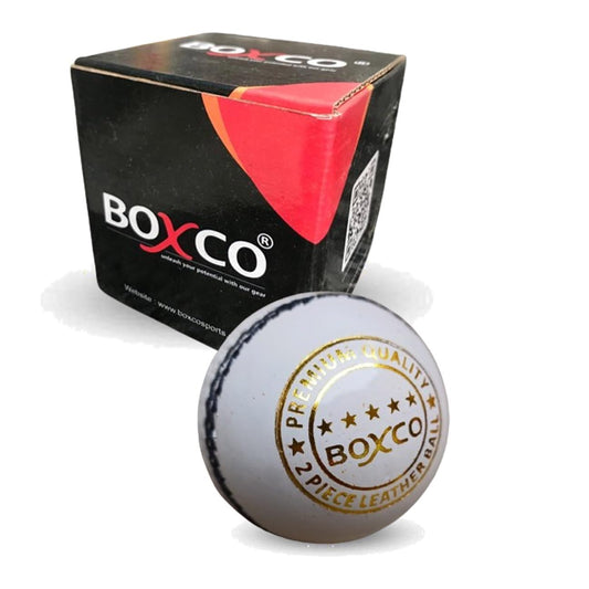 BOXCO Premium Hand Stiched Two Piece Cricket Leather Ball for T20, One Day and Club Matches (Premium, Red)