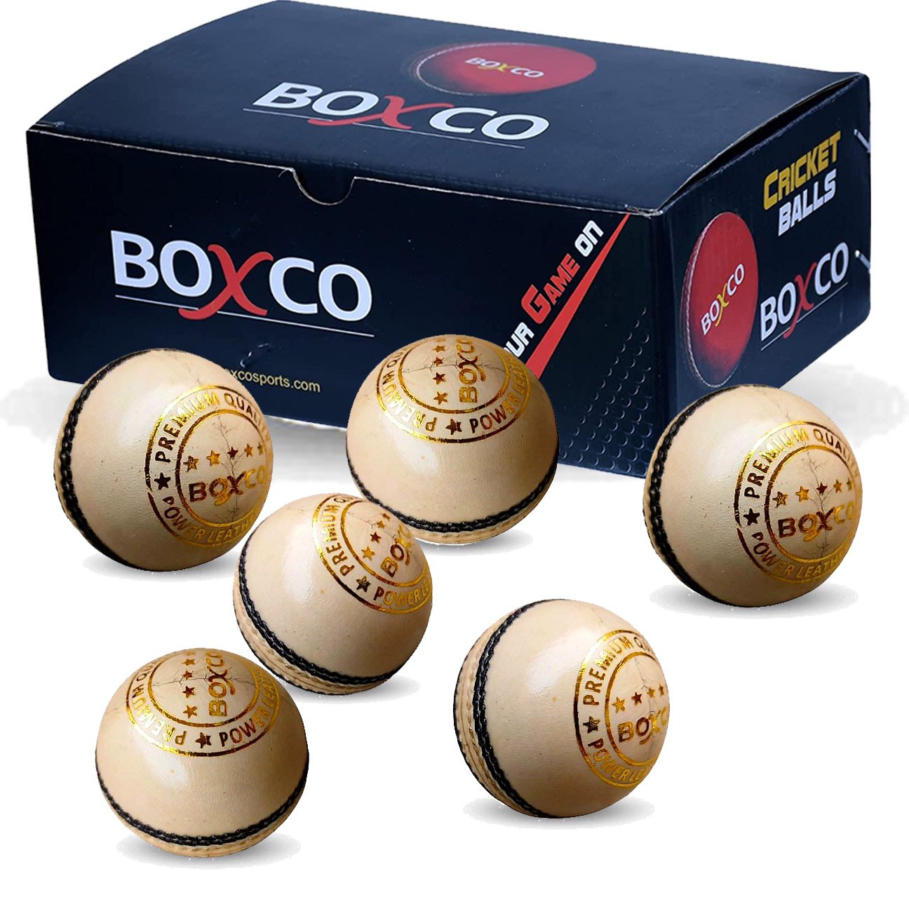 Boxco Power Hand Made Four Piece Cricket Leather Ball