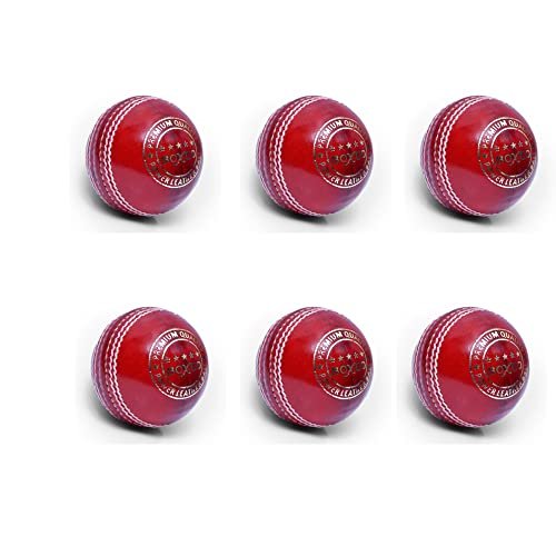 Boxco Power Hand Stitched Cricket Leather Ball Pack of 6